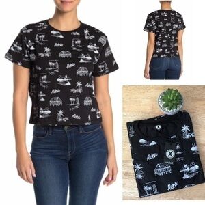New Allover Print Aloha palm tree Crew Neck Tee G19